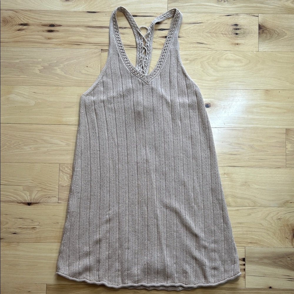NWT American Eagle Outfitters Camel Knit 100% Cotton Dress/Cover Up | Size Large